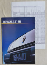 Lade das Bild in den Galerie-Viewer, Renault Programm '91 - 5 19 21 25 Alpine Turbo - Prospekt + Preisliste 10.1990