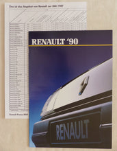 Lade das Bild in den Galerie-Viewer, Renault Programm '90 - 5 19 21 25 Alpine Turbo - Prospekt + Preisliste 08.1989