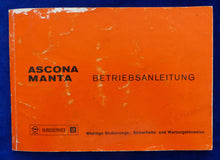 Lade das Bild in den Galerie-Viewer, Opel Ascona Manta GT E MJ 1977 - Betriebsanleitung Handbuch 12.1976