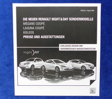 Lade das Bild in den Galerie-Viewer, Renault Night & Day Megane Laguna Koleos MJ 2010 - Prospekt + Preisliste 09.2009