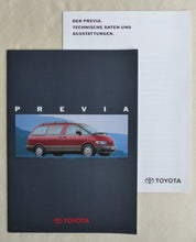 Lade das Bild in den Galerie-Viewer, Toyota Previa MJ 1994 - Prospekt Brochure + Daten & Ausstattungen 12.1993