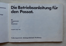 Lade das Bild in den Galerie-Viewer, VW Passat Typ B2 Vergaser Diesel - Betriebsanleitung Bedienung Handbuch 01.1981