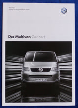 Lade das Bild in den Galerie-Viewer, VW Bus T5 Multivan Concert Sondermodell MJ 2009 - Prospekt + Preisliste 05.2008