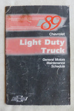 Lade das Bild in den Galerie-Viewer, Chevrolet 1989 Light Duty Truck - Maintenance Schedule Handbook 1988 USA