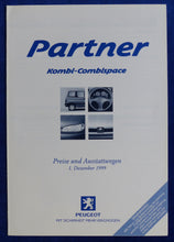Lade das Bild in den Galerie-Viewer, Peugeot Partner Kombi Combispace MJ 2000 - Prospekt + Preisliste 12.1999