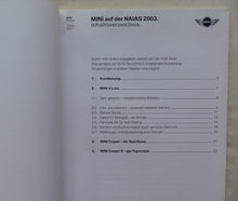 Lade das Bild in den Galerie-Viewer, Mini Cooper S - Pressemappe Fotos press-kit 01.2003 NAIAS 2003