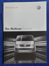Lade das Bild in den Galerie-Viewer, VW Bus T5 Multivan Concert Sondermodell MJ 2008 - Prospekt + Preisliste 09.2007