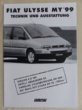 Lade das Bild in den Galerie-Viewer, Fiat Ulysse MJ 2000 - Prospekt Brochure + Daten + Preisliste 11.1999