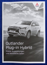 Lade das Bild in den Galerie-Viewer, Mitsubishi Outlander Hybrid MJ 2021 - Prospekt Brochure + Preisliste 02.2021