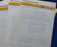 Lade das Bild in den Galerie-Viewer, Dunlop SP Reifen PKW Profil Druck Verschleiß Größen - Presse-Information 1965