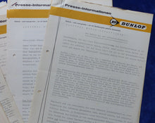 Lade das Bild in den Galerie-Viewer, Dunlop SP Reifen PKW Profil Druck Verschleiß Größen - Presse-Information 1965