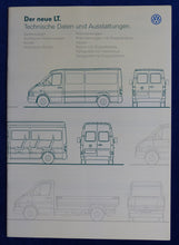 Lade das Bild in den Galerie-Viewer, VW LT Kombi TDI MJ 1997 - Prospekt Brochure + Daten & Ausstattungen 09.1996