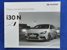 Lade das Bild in den Galerie-Viewer, Hyundai i30 N Performance MJ 2020 - Prospekt Brochure + Preisliste 10.2019