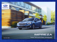 Lade das Bild in den Galerie-Viewer, Subaru Impreza MJ 2023 - Prospekt Brochure + Preisliste 09.2022