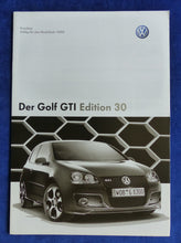 Lade das Bild in den Galerie-Viewer, VW Golf GTI Edition 30 MJ 2008 - Prospekt Brochure + Preisliste 05.2007
