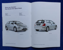 Lade das Bild in den Galerie-Viewer, Honda Civic 3-Türer - Prospekt Brochure + Daten & Ausstattungen 04.2002