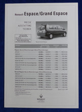 Lade das Bild in den Galerie-Viewer, Renault Espace & Grand Espace MJ 2000 - Prospekt Brochure + Preisliste 06.1999