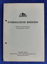 Lade das Bild in den Galerie-Viewer, ATE Hydraulische Bremsen Wirkung Störung Prüfung - Prospekt Brochure 1950er