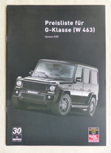 Lade das Bild in den Galerie-Viewer, Brabus Mercedes G-Klasse AMG MJ 2010 - Prospekt Brochure + Preisliste 09.2009
