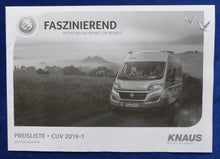 Lade das Bild in den Galerie-Viewer, Knaus Reisemobile 2019 Boxstar CUV - Prospekt Brochure + Preisliste 07.2018