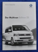 Lade das Bild in den Galerie-Viewer, VW Bus T5 Multivan Edition 25 MJ 2014 - Prospekt Brochure + Preisliste 05.2013
