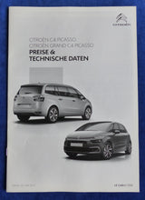 Lade das Bild in den Galerie-Viewer, Citroen C4 Picasso & Grand C4 Picasso MJ 2018 - Prospekt + Preisliste 05.2017