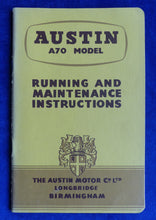 Lade das Bild in den Galerie-Viewer, Austin A70 Maintenance Instructions - UK-Handbuch operation manual 1954 England