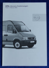 Lade das Bild in den Galerie-Viewer, Opel Movano Kombi & Kastenwagen MJ 2003 - Prospekt Brochure + Preisliste 02.2003