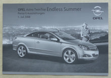 Lade das Bild in den Galerie-Viewer, Opel Astra TwinTop Endless Summer 2009 - Prospekt Brochure + Preisliste 07.2008