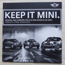 Lade das Bild in den Galerie-Viewer, Mini 3-Türer Cabrio JCW Zubehör MJ 2006 bis 2010 - Prospekt + Preisliste 01.2010