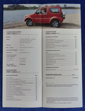 Lade das Bild in den Galerie-Viewer, Suzuki Jimny MJ 2005 - Prospekt Brochure + Preisliste 03.2005