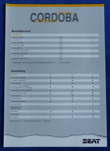Lade das Bild in den Galerie-Viewer, Seat Cordoba MJ 1997 - Prospekt Brochure + Daten & Ausstattungen 02.1997
