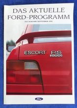 Lade das Bild in den Galerie-Viewer, Ford Modelle 1992 - Fiesta Escort RS Sierra Probe GT - Prospekt Brochure 08.1991