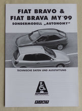 Lade das Bild in den Galerie-Viewer, Fiat Bravo Brava Autonomy MJ 1999 - Prospekt Brochure + Daten 02.1999