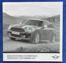 Lade das Bild in den Galerie-Viewer, Mini Countryman Cooper S JCW MJ 2018 - Prospekt Brochure + Preisliste 11.2017