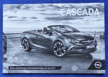 Lade das Bild in den Galerie-Viewer, Opel Cascada Cabrio MJ 2019 - Prospekt Brochure + Preisliste 04.2018