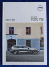 Lade das Bild in den Galerie-Viewer, Volvo V60 Kombi T6 D3 D4 MJ 2019 - Prospekt Brochure + Preisliste 03.2018