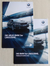 Lade das Bild in den Galerie-Viewer, BMW 5er Limousine M 550d MJ 2018 - Prospekt Brochure + Preisliste 03.2018