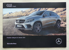 Lade das Bild in den Galerie-Viewer, Mercedes GLE Coupe AMG 63 MJ 2016 - Prospekt Brochure + Preisliste 10.2015