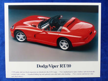Lade das Bild in den Galerie-Viewer, Dodge Viper RT/10 8.0 V10 456 PS - Pressefoto Foto press photo Picture 1998