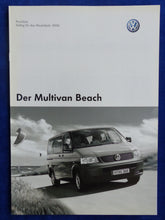 Lade das Bild in den Galerie-Viewer, VW Bus T5 Multivan Beach MJ 2006 - Prospekt Brochure + Preisliste 01.2006