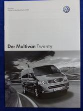 Lade das Bild in den Galerie-Viewer, VW Bus T5 Multivan Twenty MJ 2005 - Prospekt Brochure + Preisliste 04.2005