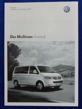 Lade das Bild in den Galerie-Viewer, VW Bus T5 Multivan United MJ 2009 - Prospekt Brochure + Preisliste 05.2008