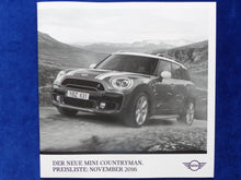 Lade das Bild in den Galerie-Viewer, Mini Countryman Cooper S MJ 2017 - Prospekt Brochure + Preisliste 11.2016