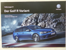Lade das Bild in den Galerie-Viewer, VW Golf R Variant TSI 4Motion 300 PS MJ 2017 - Prospekt + Preisliste 05.2016
