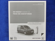 Lade das Bild in den Galerie-Viewer, Renault Kangoo Z.E. Elektroauto MJ 2014 - Prospekt Brochure + Preisliste 05.2013