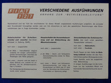Lade das Bild in den Galerie-Viewer, Fiat 127 - Betriebsanleitung Bedienung Elektrik-Schaltplan Handbuch 08.1971