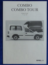 Lade das Bild in den Galerie-Viewer, Opel Combo Tour MJ 1997 - Prospekt Brochure + Preisliste 06.1996