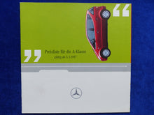 Lade das Bild in den Galerie-Viewer, Mercedes-Benz A-Klasse W168 MJ 1998 - Prospekt Brochure + Preisliste 05.1997