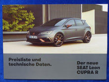 Lade das Bild in den Galerie-Viewer, Seat Leon Cupra R 310 PS Limited Edition MJ 2018 - Prospekt + Preisliste 11.2017